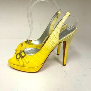 charles david ombre yellow, stiletto, peep-toe, sling-backs
